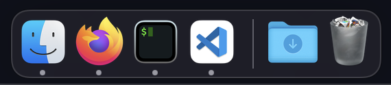 an image of my sparse dock, with only a few permanent icons